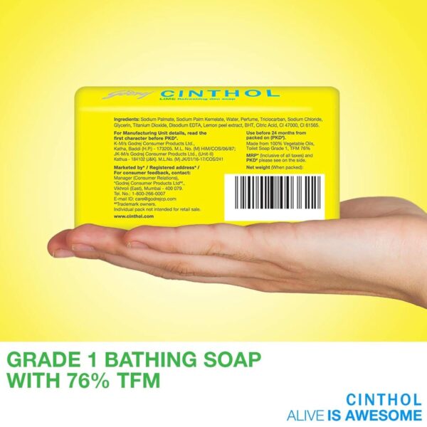 Cinthol Lime Bath Soap - 100g (Pack of 5) - Image 2